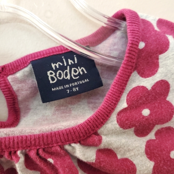 Mini Boden - Girls size 7-8Y grey and purple flower print dress - Picture 2 of 6